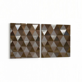 10013K2Y Abstract 3 Boyut Görsel Kare 2'li Yatay Kanvas Tablo