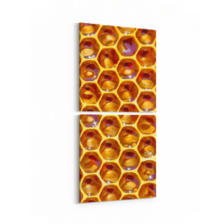 10014K2D Abstract 3 Boyut Görsel Kare 2'li Dikey Kanvas Tablo