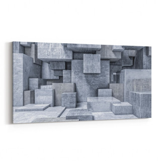 10015YD Abstract 3 Boyut Görsel Yatay Dar Kanvas Tablo