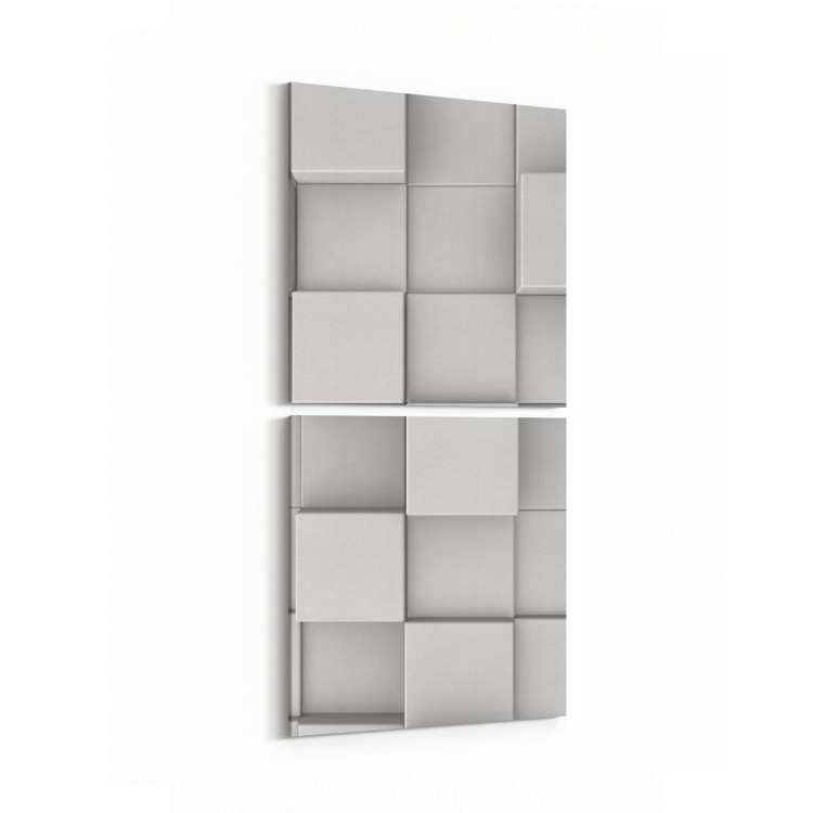 10021K2D Abstract 3 Boyut Görsel Kare 2'li Dikey Kanvas Tablo