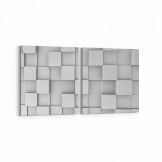 10021K2Y Abstract 3 Boyut Görsel Kare 2'li Yatay Kanvas Tablo