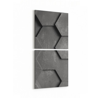 10022K2D Abstract 3 Boyut Görsel Kare 2'li Dikey Kanvas Tablo