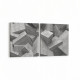 10023K2Y Abstract 3 Boyut Görsel Kare 2'li Yatay Kanvas Tablo
