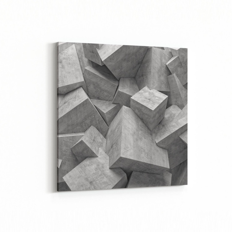 10023K Abstract 3 Boyut Görsel Kare Kanvas Tablo