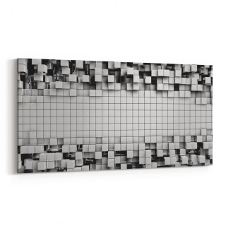 10024YD Abstract 3 Boyut Görsel Yatay Dar Kanvas Tablo