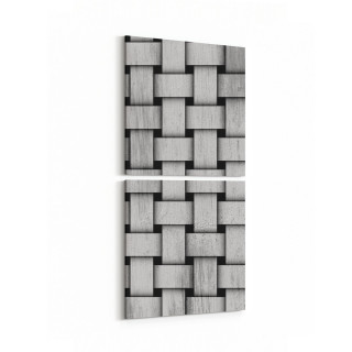 10025K2D Abstract 3 Boyut Görsel Kare 2'li Dikey Kanvas Tablo