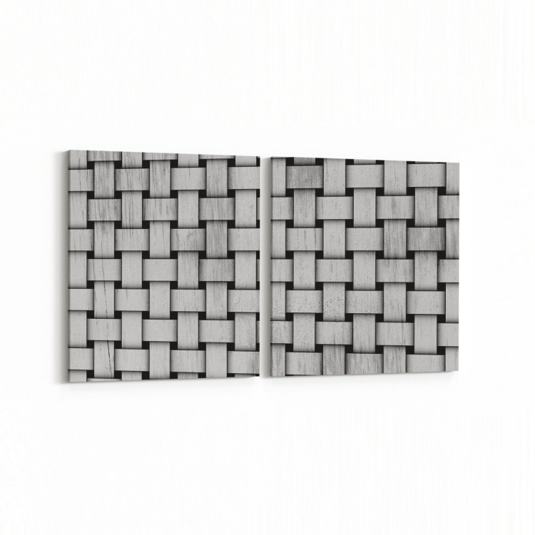 10025K2Y Abstract 3 Boyut Görsel Kare 2'li Yatay Kanvas Tablo