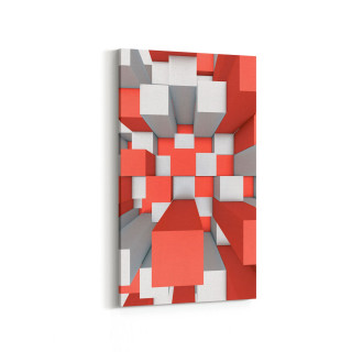 10028DD Abstract 3 Boyut Görsel Dikey Dar Kanvas Tablo