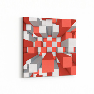 10028K Abstract 3 Boyut Görsel Kare Kanvas Tablo