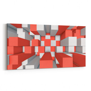 10028YD Abstract 3 Boyut Görsel Yatay Dar Kanvas Tablo
