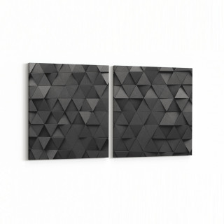 10030K2Y Abstract 3 Boyut Görsel Kare 2'li Yatay Kanvas Tablo