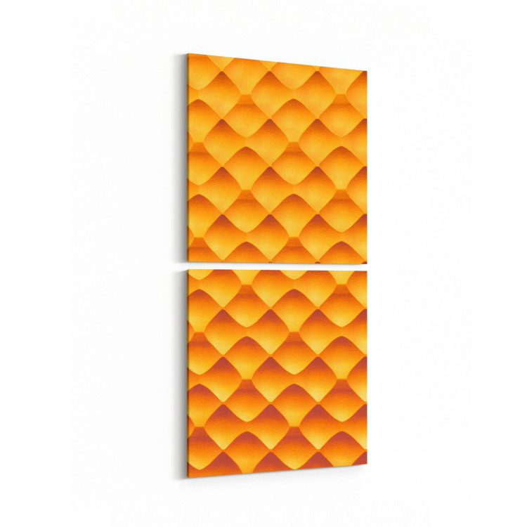 10033K2D Abstract 3 Boyut Görsel Kare 2'li Dikey Kanvas Tablo