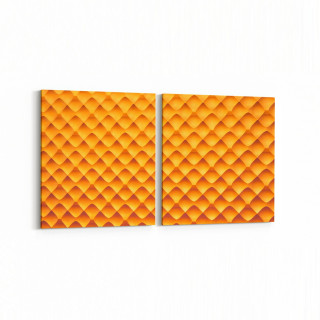 10033K2Y Abstract 3 Boyut Görsel Kare 2'li Yatay Kanvas Tablo