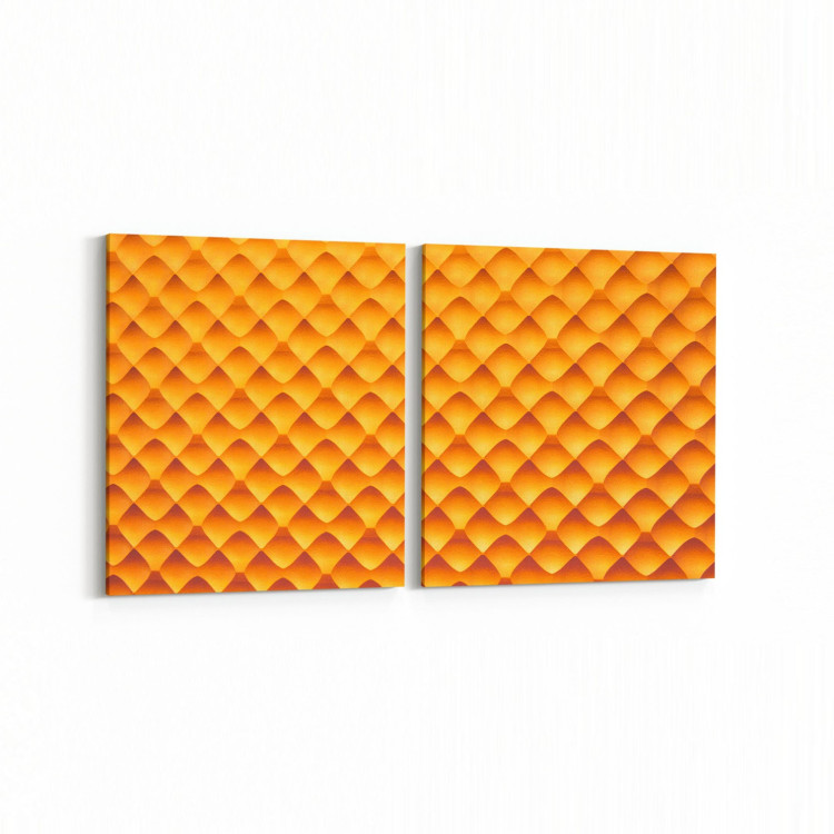 10033K2Y Abstract 3 Boyut Görsel Kare 2'li Yatay Kanvas Tablo