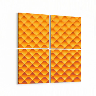 10033K4 Abstract 3 Boyut Görsel Kare 4'lü Kanvas Tablo