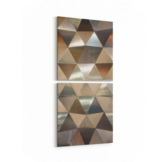 10035K2D Abstract 3 Boyut Görsel Kare 2'li Dikey Kanvas Tablo