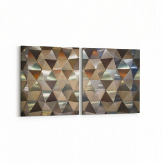 10035K2Y Abstract 3 Boyut Görsel Kare 2'li Yatay Kanvas Tablo