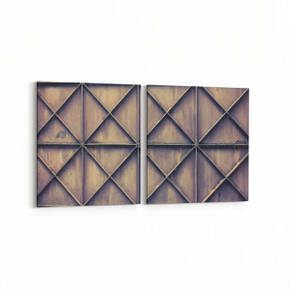 10036K2Y Abstract 3 Boyut Görsel Kare 2'li Yatay Kanvas Tablo