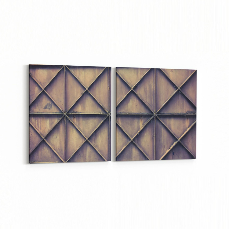 10036K2Y Abstract 3 Boyut Görsel Kare 2'li Yatay Kanvas Tablo