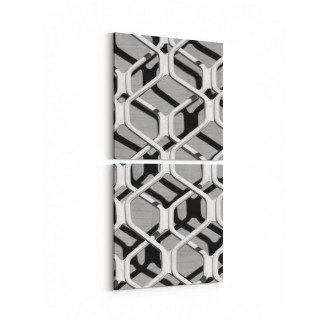 10038K2D Abstract 3 Boyut Görsel Kare 2'li Dikey Kanvas Tablo