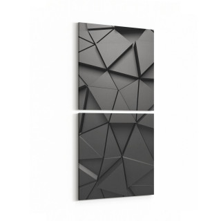 10041K2D Abstract 3 Boyut Görsel Kare 2'li Dikey Kanvas Tablo
