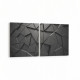 10041K2Y Abstract 3 Boyut Görsel Kare 2'li Yatay Kanvas Tablo