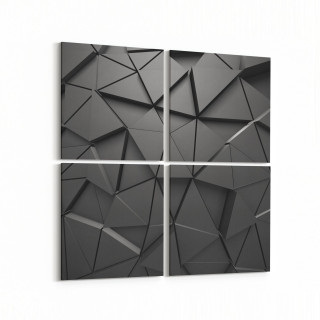 10041K4 Abstract 3 Boyut Görsel Kare 4'lü Kanvas Tablo