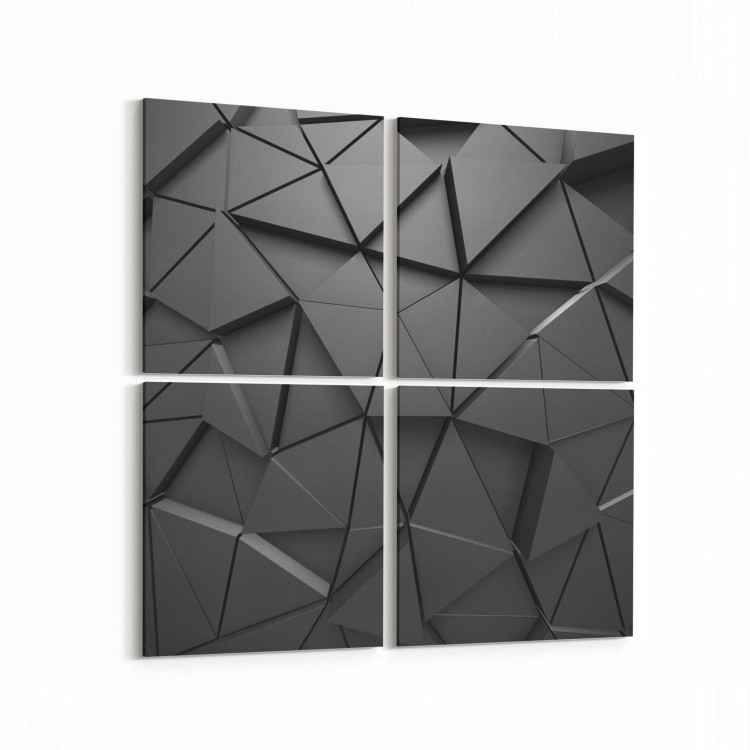 10041K4 Abstract 3 Boyut Görsel Kare 4'lü Kanvas Tablo