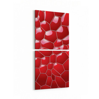 10042K2D Abstract 3 Boyut Görsel Kare 2'li Dikey Kanvas Tablo