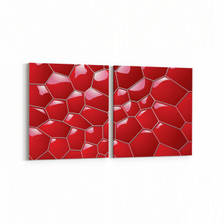 10042K2Y Abstract 3 Boyut Görsel Kare 2'li Yatay Kanvas Tablo
