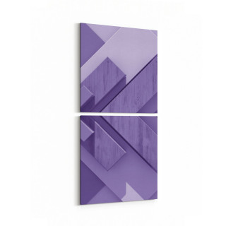 10043K2D Abstract 3 Boyut Görsel Kare 2'li Dikey Kanvas Tablo