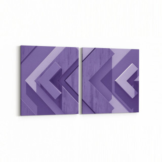 10043K2Y Abstract 3 Boyut Görsel Kare 2'li Yatay Kanvas Tablo