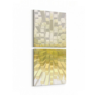 10045K2D Abstract 3 Boyut Görsel Kare 2'li Dikey Kanvas Tablo