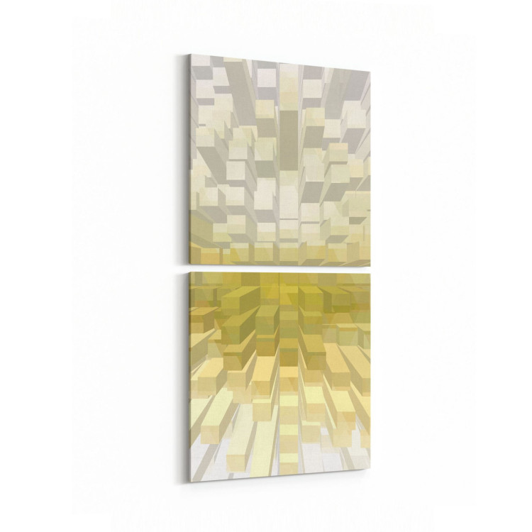 10045K2D Abstract 3 Boyut Görsel Kare 2'li Dikey Kanvas Tablo