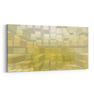 10045YD Abstract 3 Boyut Görsel Yatay Dar Kanvas Tablo