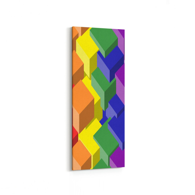 10046DI Abstract 3 Boyut Görsel Dikey İnce Kanvas Tablo