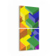 10046K2D Abstract 3 Boyut Görsel Kare 2'li Dikey Kanvas Tablo