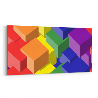 10046YD Abstract 3 Boyut Görsel Yatay Dar Kanvas Tablo