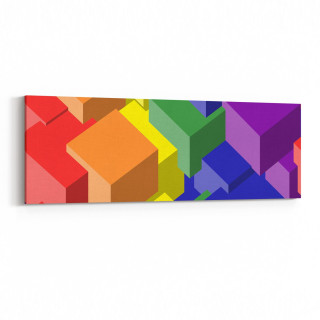 10046YI Abstract 3 Boyut Görsel Yatay İnce Kanvas Tablo