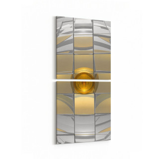 10047K2D Abstract 3 Boyut Görsel Kare 2'li Dikey Kanvas Tablo
