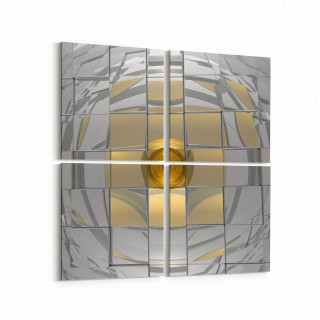 10047K4 Abstract 3 Boyut Görsel Kare 4'lü Kanvas Tablo
