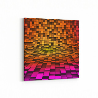 10048K Abstract 3 Boyut Görsel Kare Kanvas Tablo
