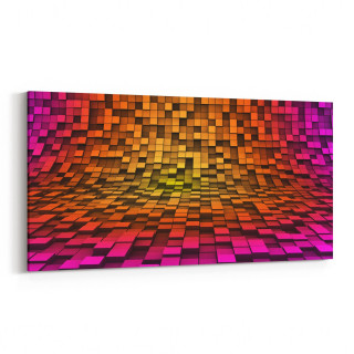 10048YD Abstract 3 Boyut Görsel Yatay Dar Kanvas Tablo
