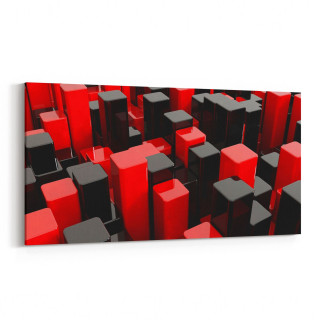 10050YD Abstract 3 Boyut Görsel Yatay Dar Kanvas Tablo