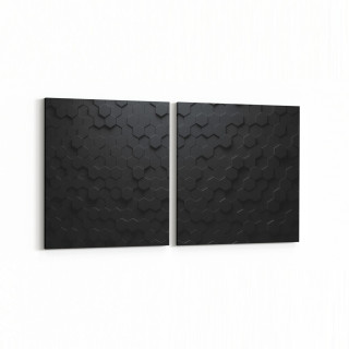 10051K2Y Abstract 3 Boyut Görsel Kare 2'li Yatay Kanvas Tablo