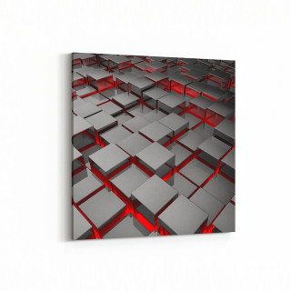 10053K Abstract 3 Boyut Görsel Kare Kanvas Tablo