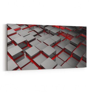 10053YD Abstract 3 Boyut Görsel Yatay Dar Kanvas Tablo