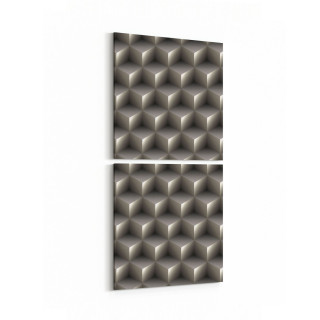 10055K2D Abstract 3 Boyut Görsel Kare 2'li Dikey Kanvas Tablo