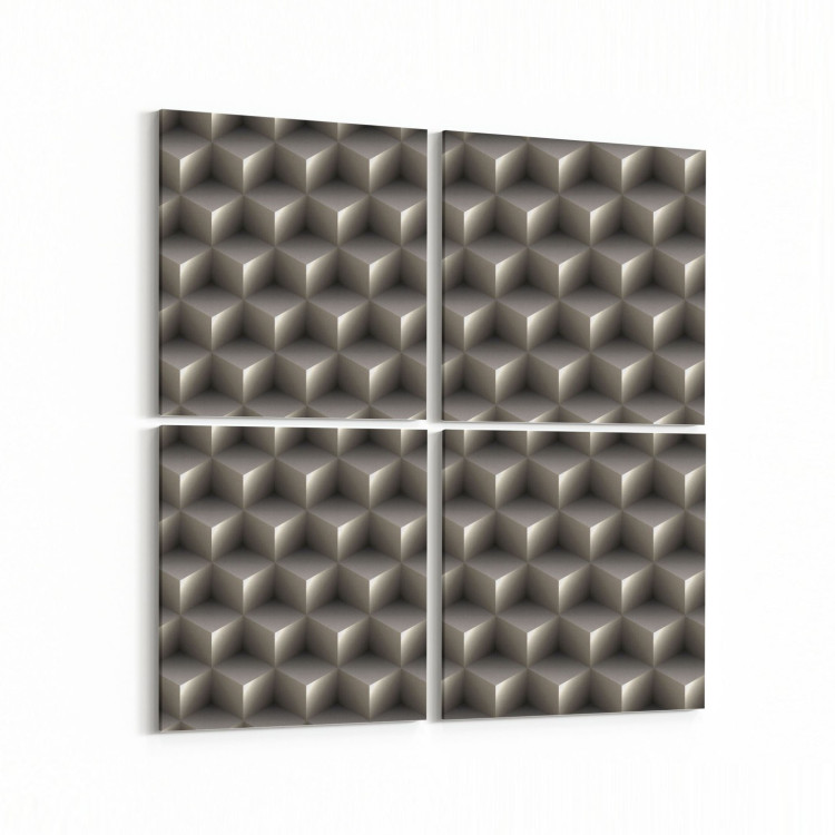 10055K4 Abstract 3 Boyut Görsel Kare 4'lü Kanvas Tablo