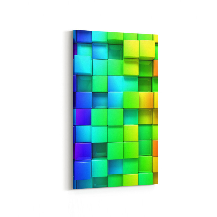 10057DD Abstract 3 Boyut Görsel Dikey Dar Kanvas Tablo
